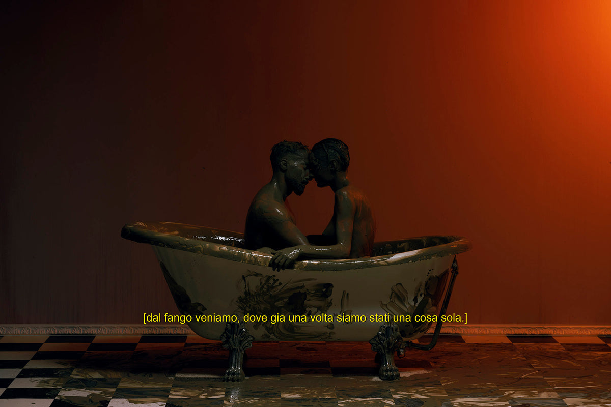 [dal fango veniamo, dove gia una volta siamo stati una cosa sola.]